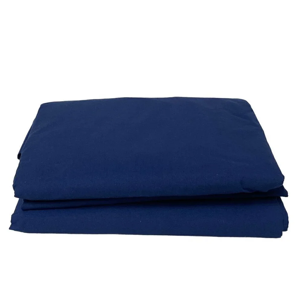 MARTHA STEWART Twin Bed Sheets Blue Flat + Fitted Cotton Blend No Pillowcases